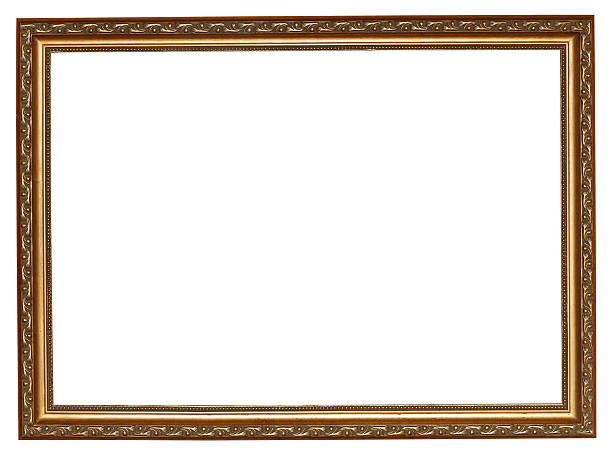 úzký pozlacený dřevěný rám obrazu - bronz slitina fotky - stock snímky, obrázky a fotky