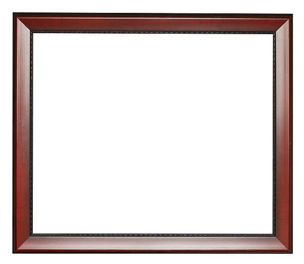 istock wide dark brown flat wooden picture frame 487538945