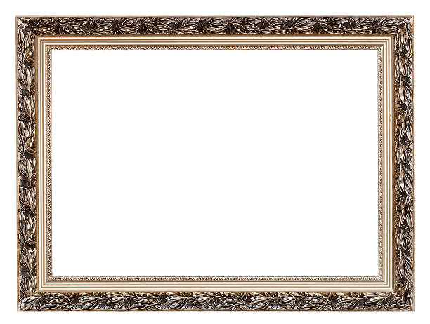 istock vintage wide silver carved wooden picture frame 487538961