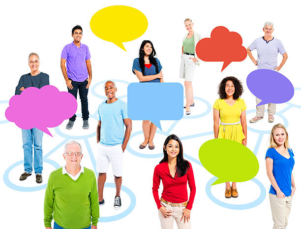 istock Group Of Multi-Ethnic People In A Connection Themed Picture 487539947