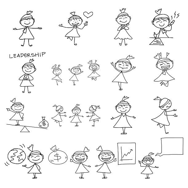 istock hand drawing cartoon concept happy business woman 487546653