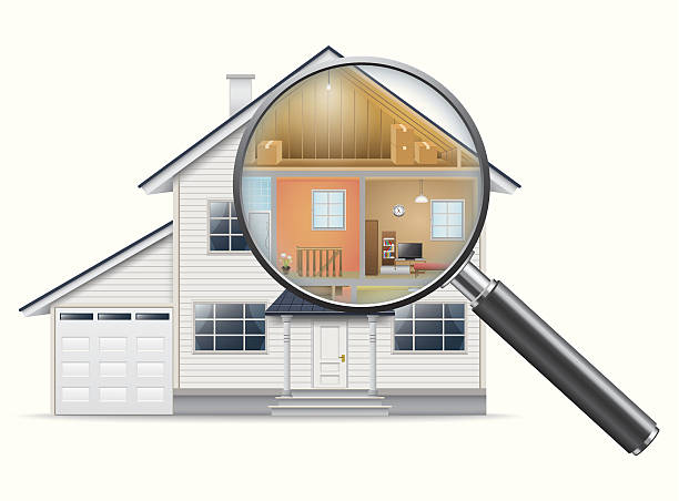 ilustrações de stock, clip art, desenhos animados e ícones de casa de pesquisa - home inspection