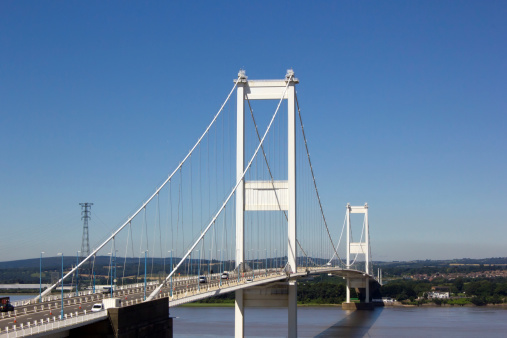 The Severn Bridge is a motorway suspension bridge spanning the River Severn and River Wye