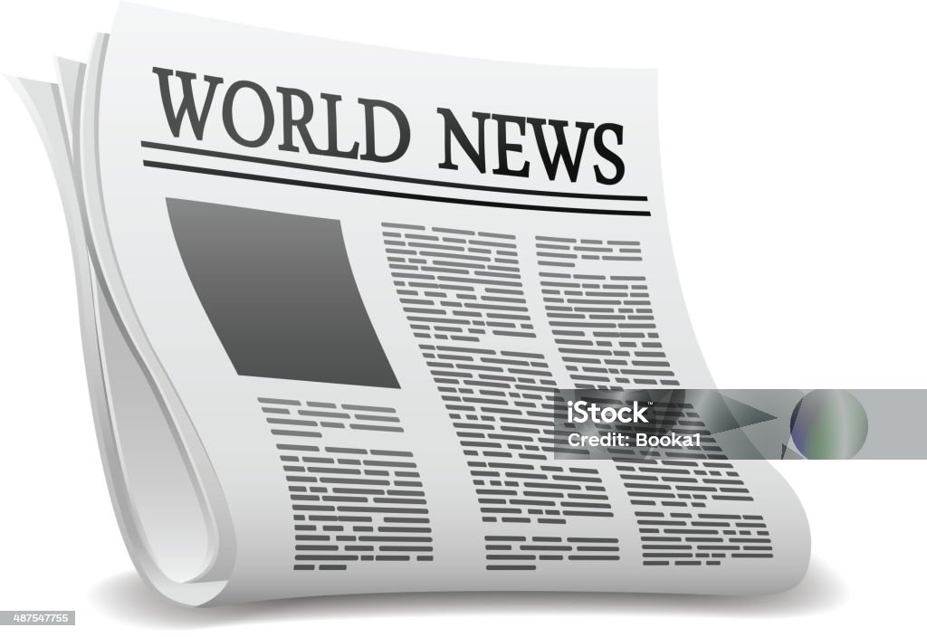 Jornal World News - Vetor de Comunicação royalty-free