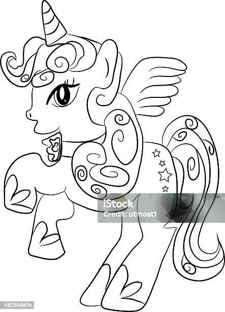 Unicorn Coloring Page For Kids Stock Illustration - Download Image Now - Coloring Book Page - Illlustration Technique, Unicorn, 2015