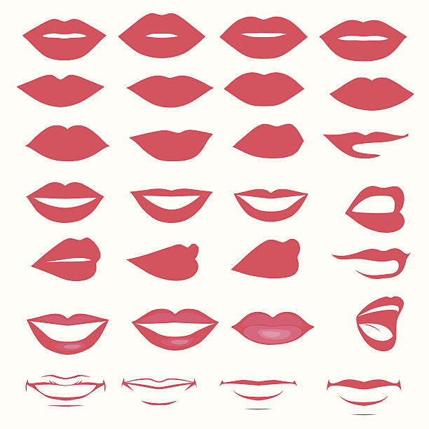 vector lips and mouth,  silhouette vector art illustration