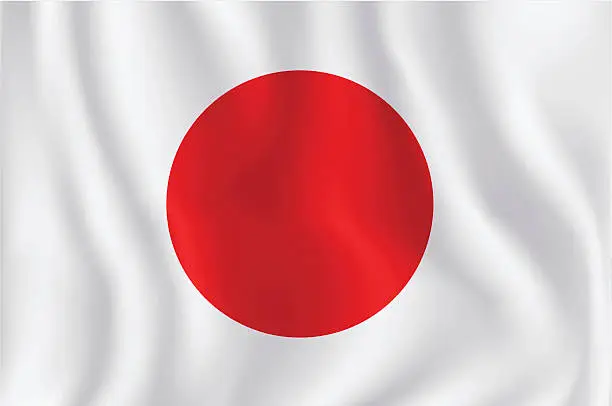 Vector illustration of Flag Of Japan