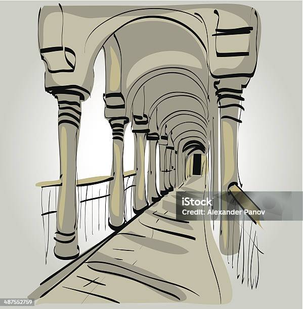 Arched Passageway Stock Illustration - Download Image Now - Ancient, Arcade, Arch - Architectural Feature
