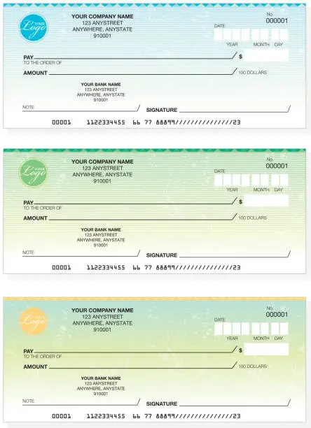 Vector illustration of Set of generic company check designs