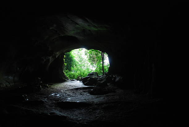 istock Forest at the end of a cave 487553827
