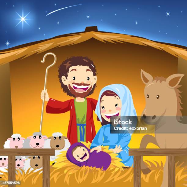 Nativity Manger Stock Illustration - Download Image Now - Nativity Scene, Christmas, God