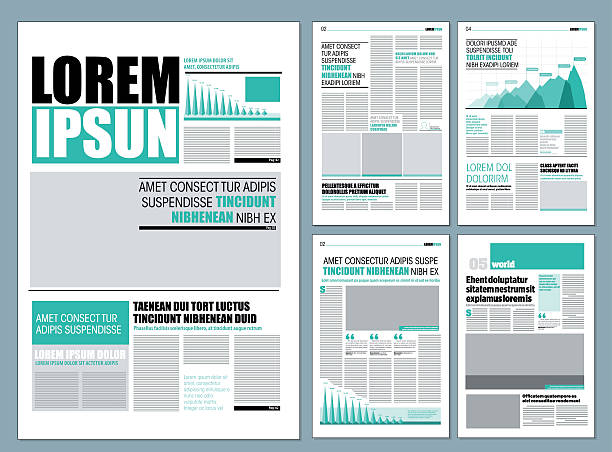 Design newspaper Green graphical design newspaper template indesign templates stock illustrations