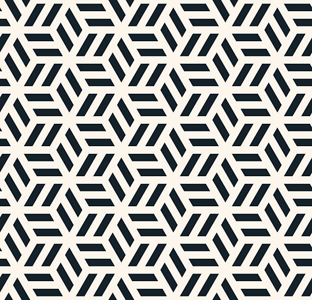 ilustrações de stock, clip art, desenhos animados e ícones de padrão monocromático hexagonal - seamless brick repetition pattern