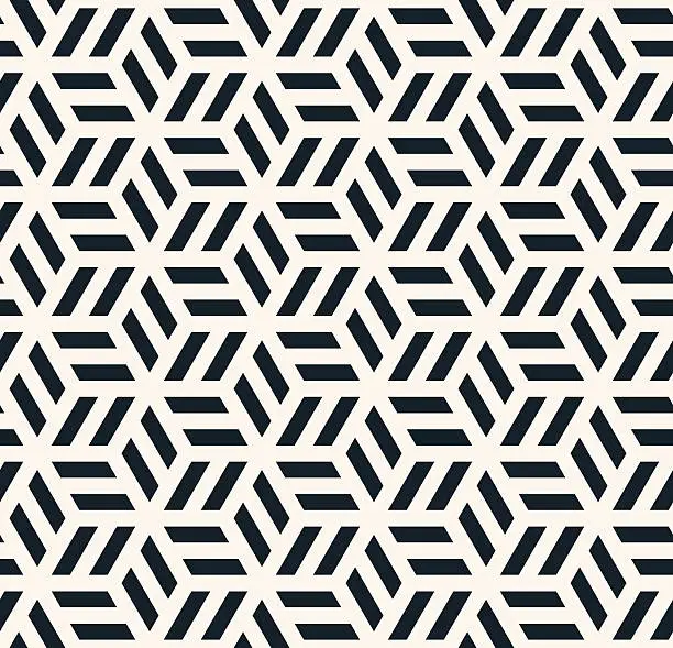 Vector illustration of monochrome hexagonal pattern