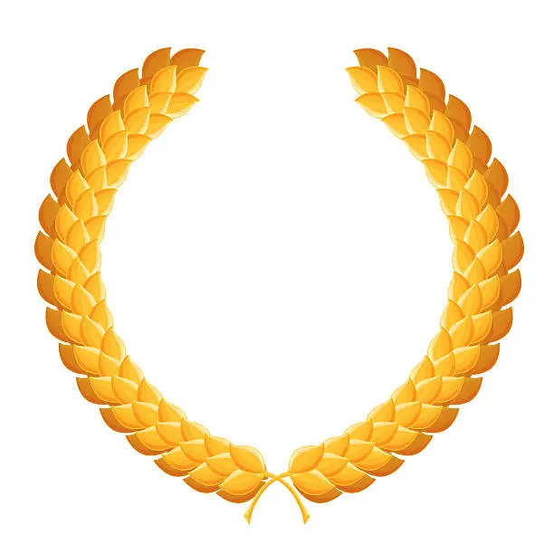 Vector illustration of wreath ear gold