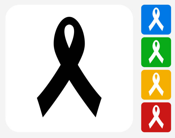 wstążka ikona płaskie projektowania graficznego - white background isolated ribbon awareness ribbon stock illustrations