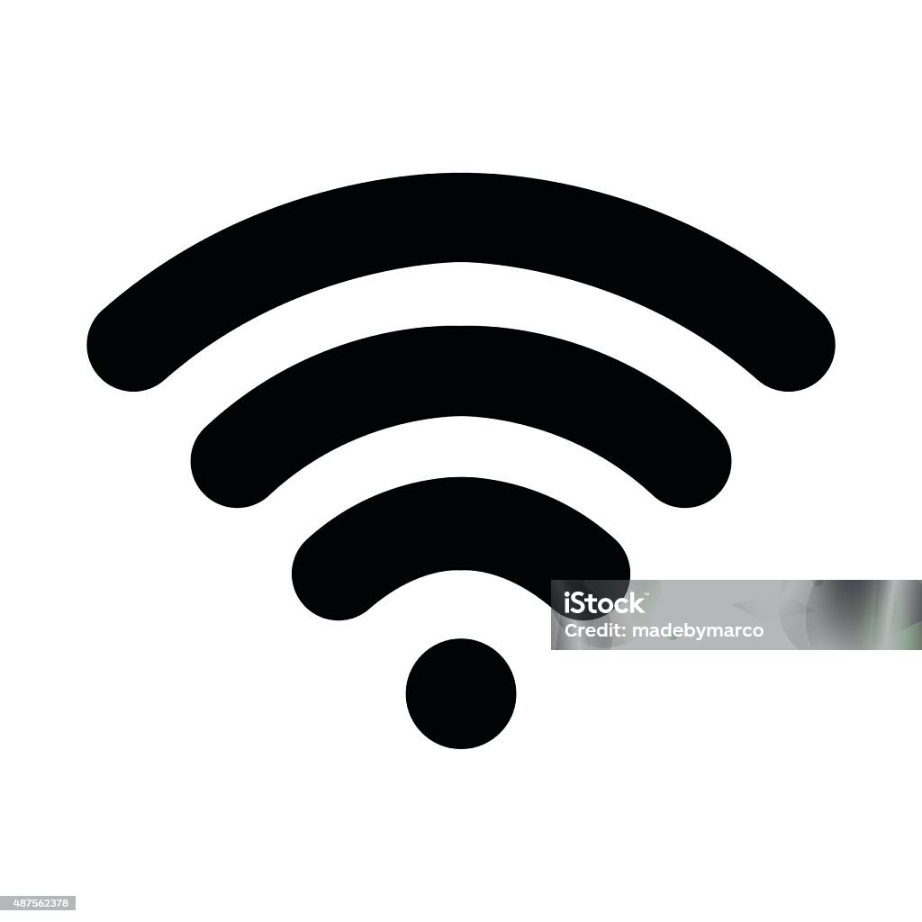 Wifi logo Black wifi logo with rounded corners Wireless Technology stock vector