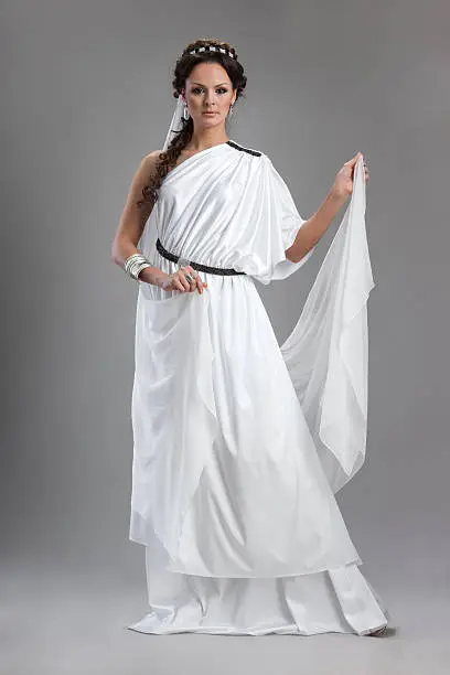 Rome - Greek women like Goddess over gray background