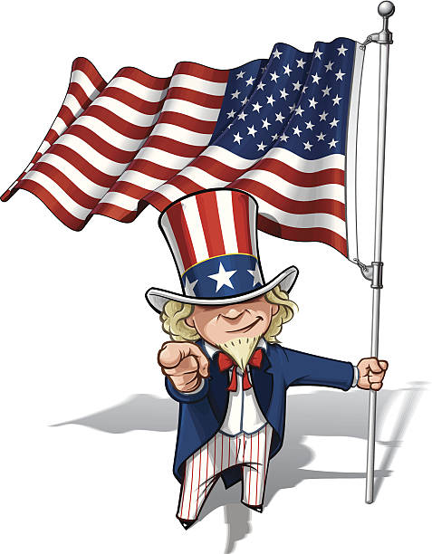 illustrazioni stock, clip art, cartoni animati e icone di tendenza di zio sam voglio che-bandiera americana - veteran government day president