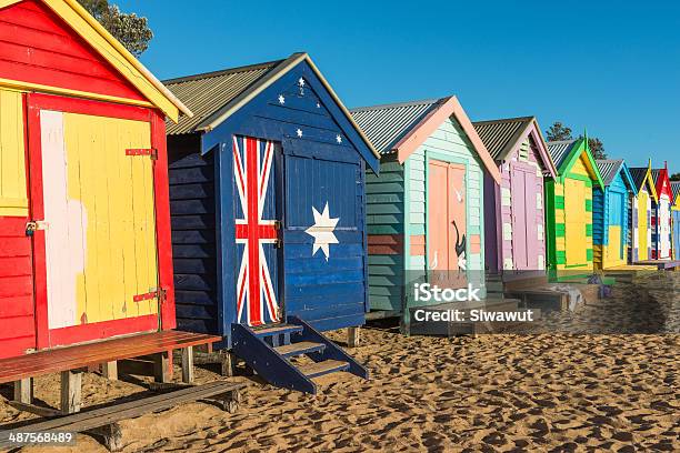 Capanne Di Spiaggia Di Brighton - Fotografie stock e altre immagini di Ambientazione esterna - Ambientazione esterna, Architettura, Australia