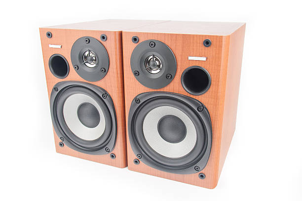 istock wooden sound speakers isolated on white background 487568873