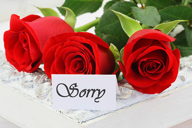 istock Sorry card with red roses 487571809