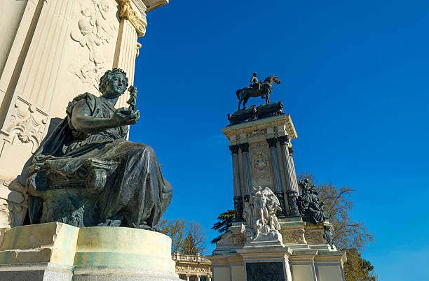 istock Equestrian statue in the Buen Retiro Park 487572503