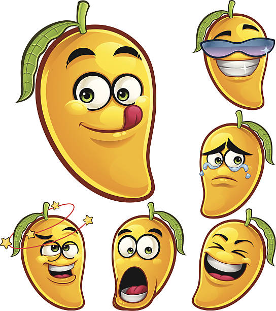 Mango Cartoon Set A Stock Illustration - Download Image Now - Mango Fruit,  Cartoon, Fruit - iStock