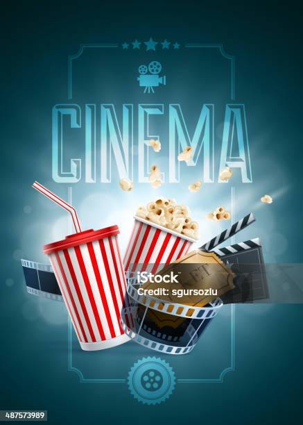 Cinema Poster Design Template Stock Illustration - Download Image Now - Movie Theater, Movie, Film Industry