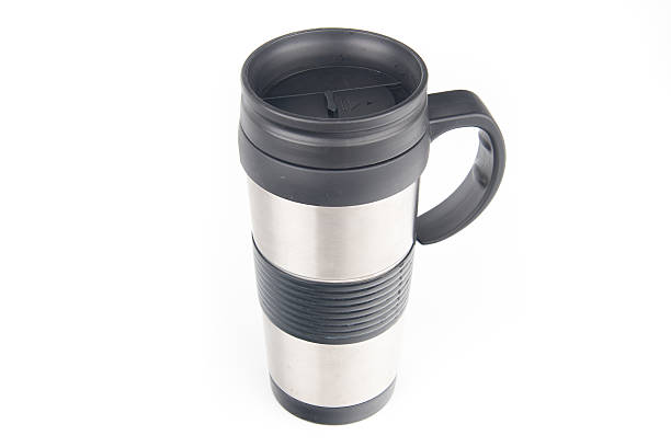 istock Metal coffee mug, isolated on white background 487574897