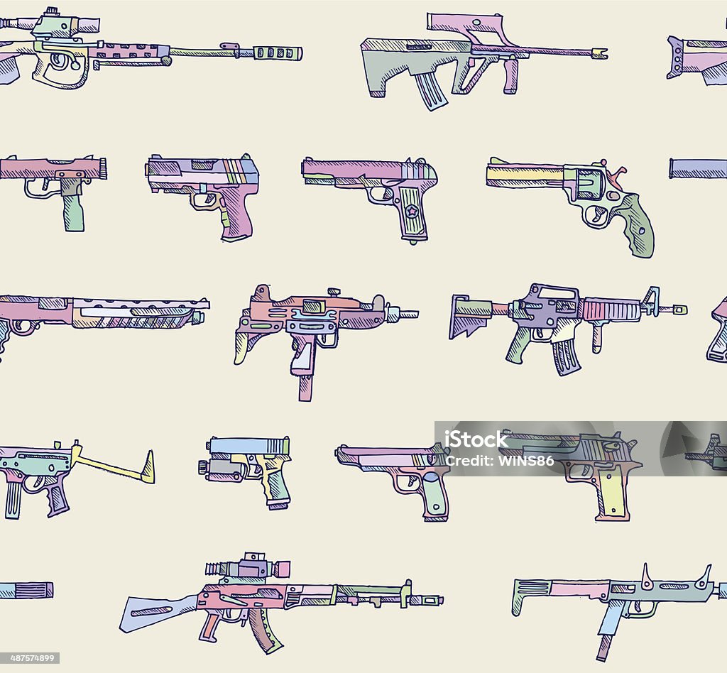 Vector Weapons Pattern Seamless Pattern With Weapons In Vector Stock Illustration - Download ...