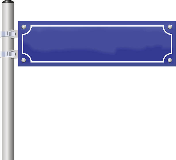 пустой домовой знак - road sign sign blue blank stock illustrations