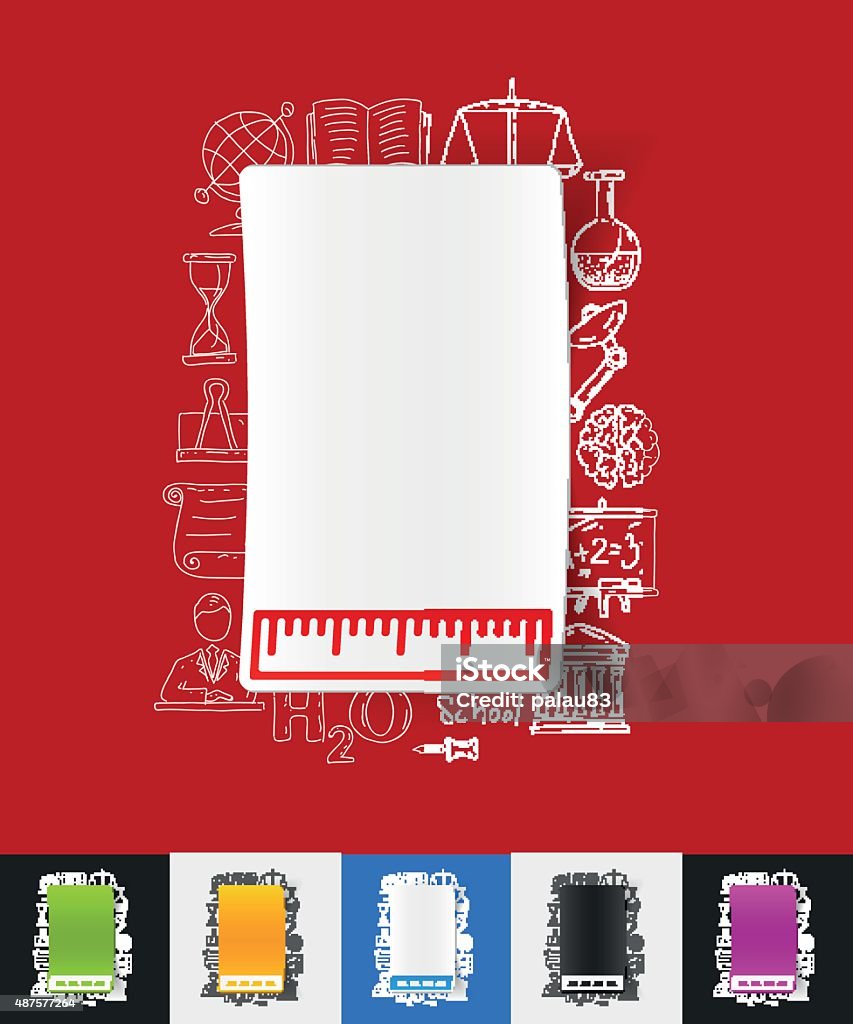Sticker Ruler For Board Ruler Paper Sticker With Hand Drawn Elements Stock Illustration ...