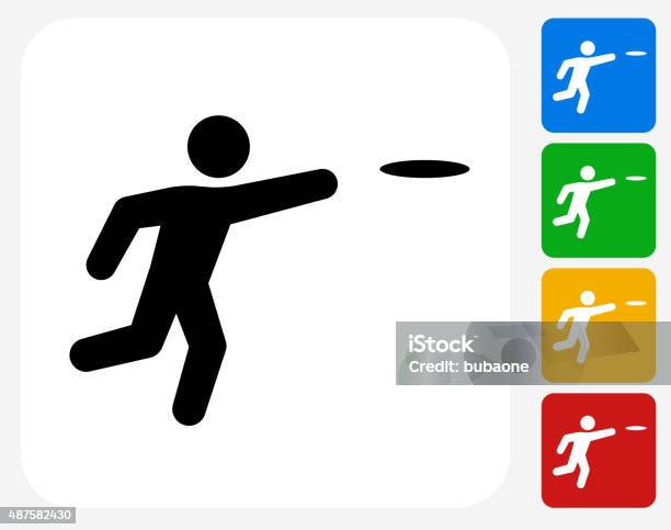 Frisbee Icon Flat Graphic Design Stock Illustration - Download Image Now - Icon Symbol, Plastic Disc, Throwing