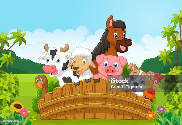 Collection Farm Animals In The Forest Stock Illustration - Download Image Now - 2015, Animal, Cartoon
