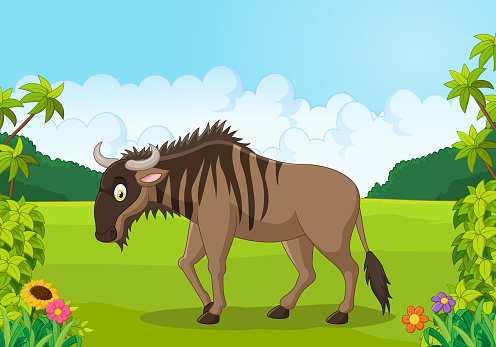 Cartoon Animal Wildebeest Stock Illustration - Download Image Now - 2015,  Africa, Animal - iStock