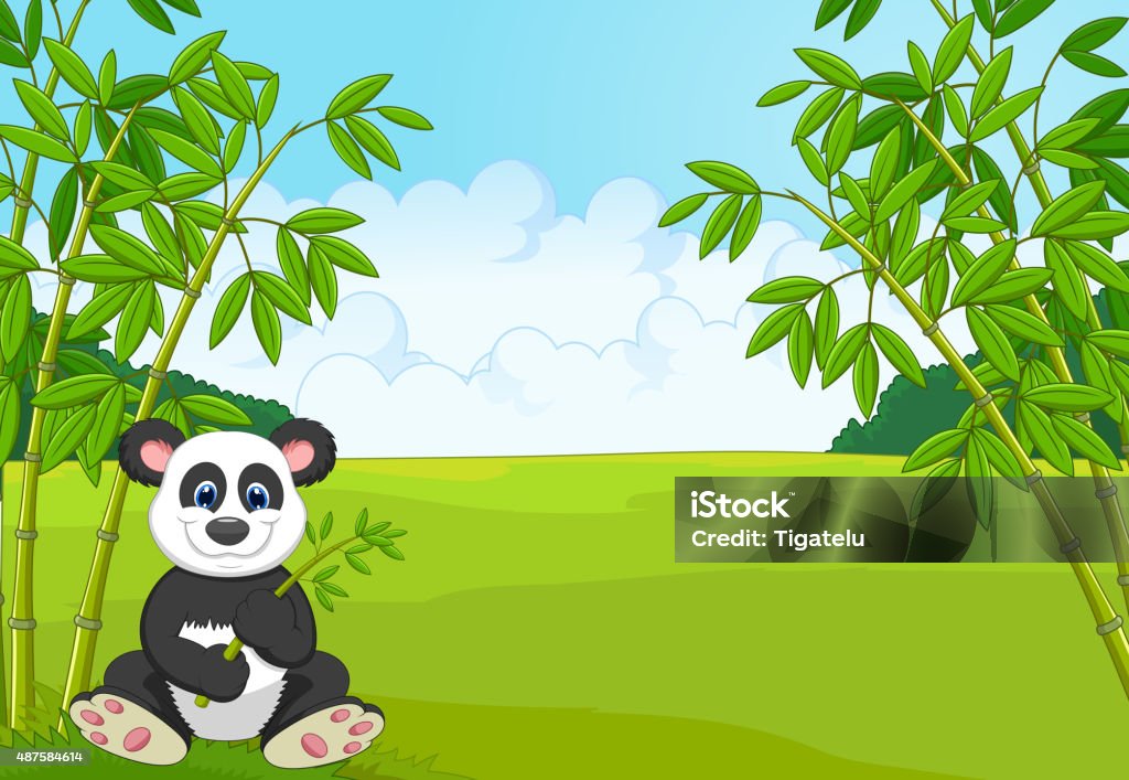 Vetores de Panda Bonito Dos Desenhos Animados Na Floresta De Bambu e mais  imagens de Grande - iStock