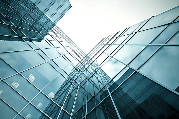 istock slippery texture of glass high-rise building 487585351