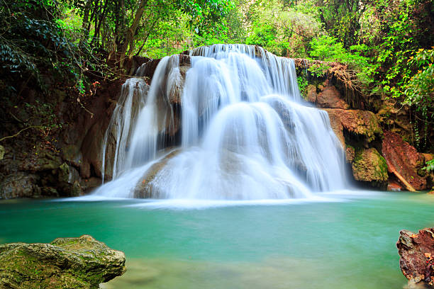istock Waterfall in deep forest, Kanchanaburi province, Thailand 487585757