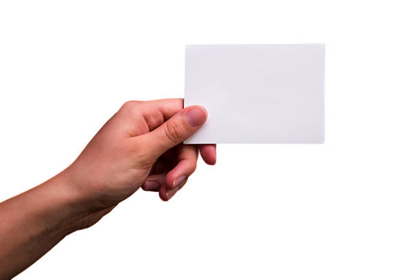 Female Hand Holding a Blank Note stock photo