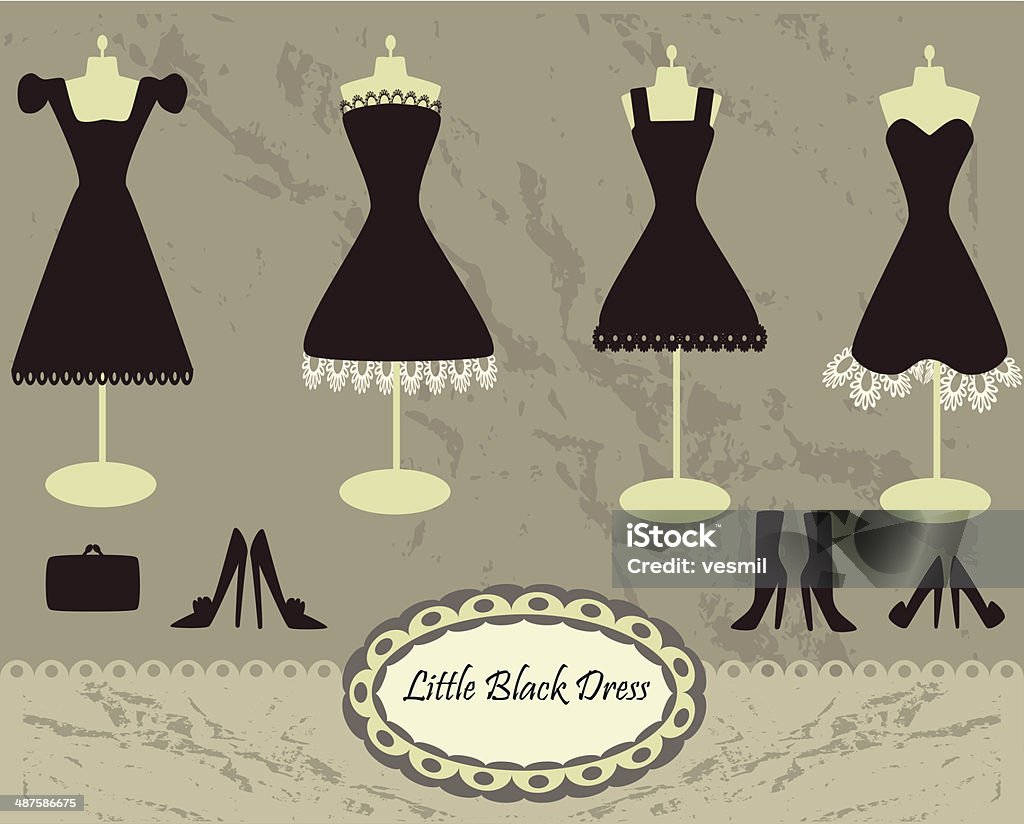 little black dresses cute and fashionable Adult stock vector