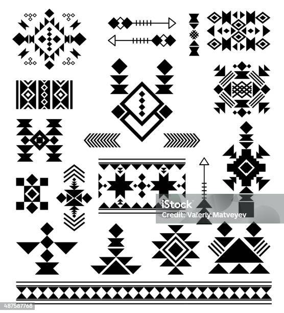 Aztec Tribal Ethnic Elements Stock Illustration - Download Image Now - 2015, Abstract, Ancient