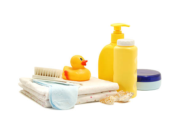istock Baby bathroom accessories isolated on white 487587945