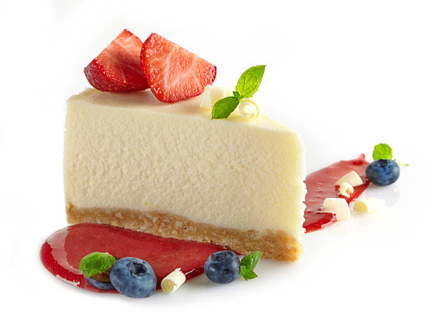istock cheesecake with fresh berries and sweet strawberry sauce 487588007