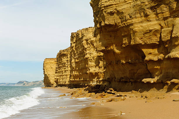 istock coastline at a beach in Dorset, UK 487589182