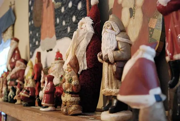 Photo of Santas Lined Up in a Row