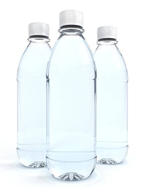 istock Bottles of water isolated on white background 487589681