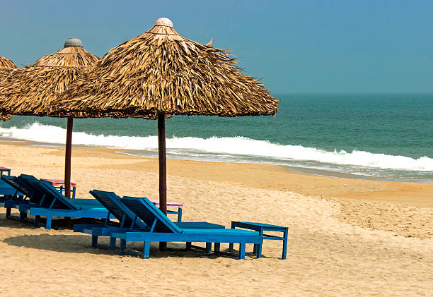 My Khe beach view with Da Nang cityscape.\nVietnam.