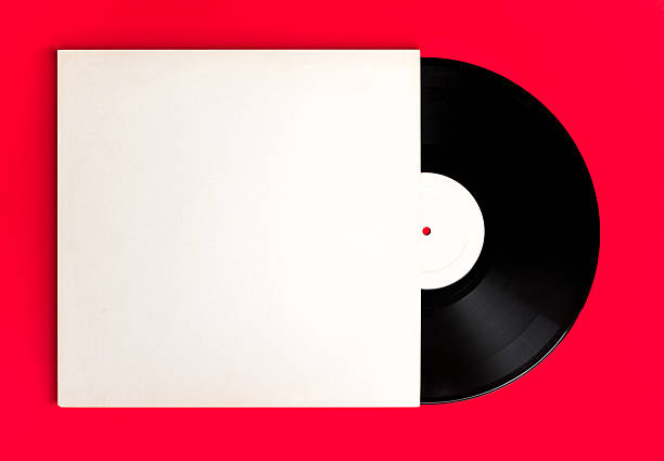 Blank record album and cover stock photo