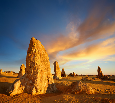 Dramatic composite shot of the Pinnacles in Western Australia.